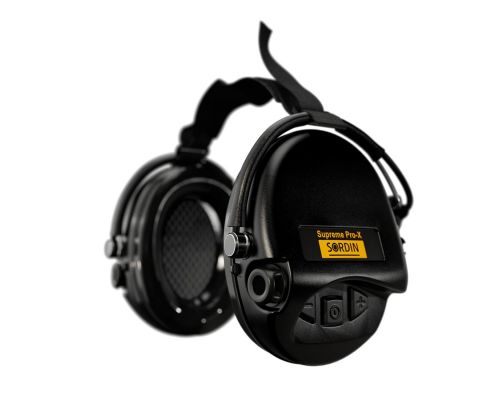 Активные наушники для стрельбы Sordin Supreme Pro Neckband Black с задним держателем под шлем Активные наушники для стрельбы Sordin Supreme Pro Neckband Black с задним держателем под шлем