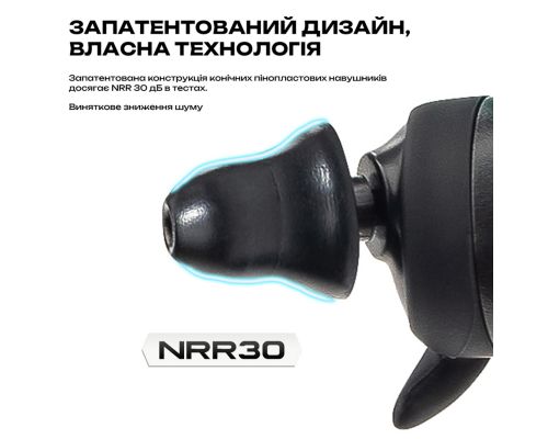 Активні захисні навушники (беруші) Earmor M20T Pro (BK) з Bluetooth - NRR30