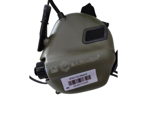 Активные защитные наушники Earmor M32 MARK3 (FG) Olive Mil-Std Активные защитные наушники Earmor M32 MARK3 (FG) Olive Mil-Std