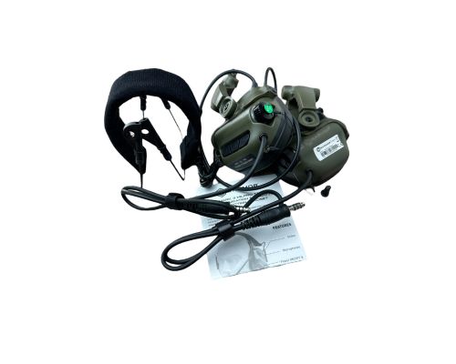 Активні захисні навушники з гарнітурою та адаптером Earmor M32X MARK3 Dual (FG) Olive Mil-Std Активні захисні навушники з гарнітурою та адаптером Earmor M32X MARK3 Dual (FG) Olive Mil-Std