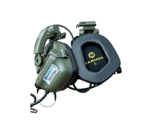 Активні захисні навушники з гарнітурою та адаптером Earmor M32X MARK3 Dual (FG) Olive Mil-Std Активні захисні навушники з гарнітурою та адаптером Earmor M32X MARK3 Dual (FG) Olive Mil-Std