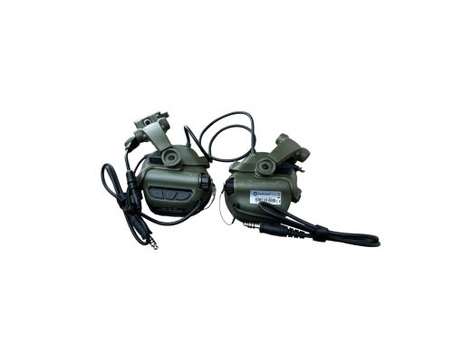 Активні захисні навушники з гарнітурою та адаптером Earmor M32X MARK3 Dual (FG) Olive Mil-Std Активні захисні навушники з гарнітурою та адаптером Earmor M32X MARK3 Dual (FG) Olive Mil-Std