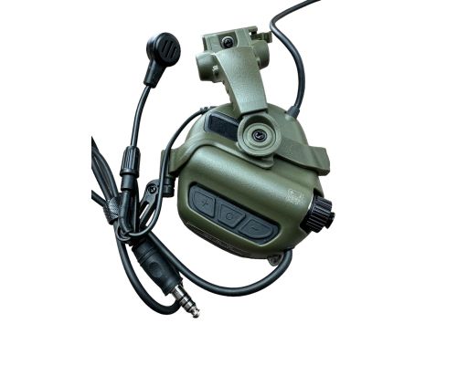 Активні захисні навушники з гарнітурою та адаптером Earmor M32X MARK3 Dual (FG) Olive Mil-Std Активні захисні навушники з гарнітурою та адаптером Earmor M32X MARK3 Dual (FG) Olive Mil-Std