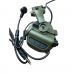 Активні захисні навушники з гарнітурою та адаптером Earmor M32X MARK3 Dual (FG) Olive Mil-Std
