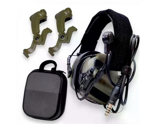 Активні захисні навушники з гарнітурою та адаптером Earmor M32X Mark3 (FG) Olive Активні захисні навушники з гарнітурою та адаптером Earmor M32X Mark3 (FG) Olive