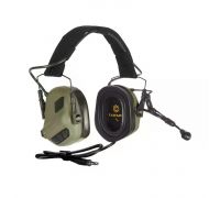 Активные защитные наушники Earmor M32X PLUS (FG) Olive с гарнитурой и креплением на шлем