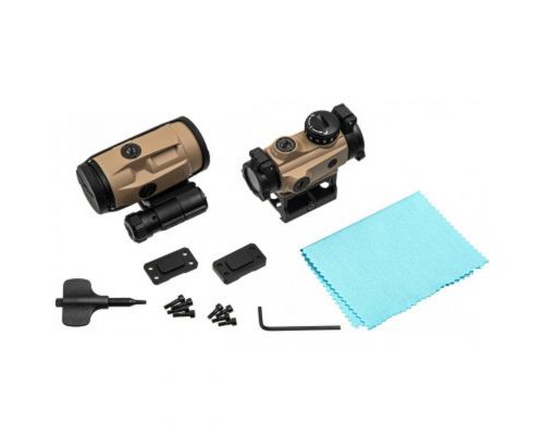 Коллиматорный прицел SigSauer Romeo-MSR с увеличителем Juliet3-Micro 1-3X FDE Коллиматорный прицел SigSauer Romeo-MSR с увеличителем Juliet3-Micro 1-3X FDE