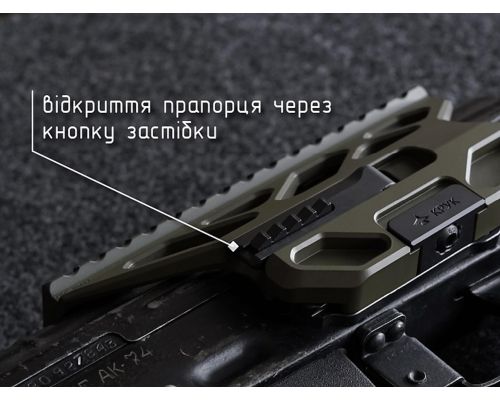Кронштейн боковой быстросъемный Крук с планкой пикатини и креплением Кронштейн боковой быстросъемный Крук с планкой пикатини и креплением