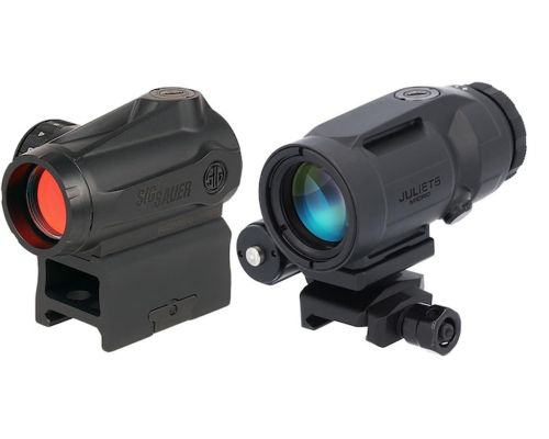 Коліматорний приціл SigSauer Romeo MSR Gen2 RedDot зі збільшувачем Juliet5-Micro 1-5X SORJMSR501
