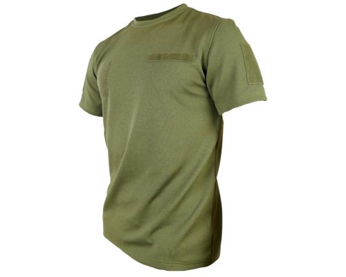 Футболка Kiborg Tactical Coolpass хаки с велкро панелями для шевронов Футболка Kiborg Tactical Coolpass хаки с велкро панелями для шевронов