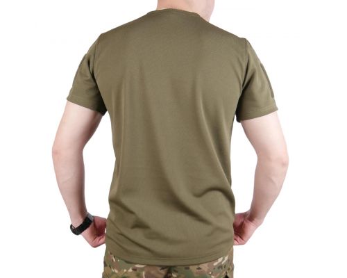 Футболка Kiborg Tactical Coolpass хаки с велкро панелями для шевронов Футболка Kiborg Tactical Coolpass хаки с велкро панелями для шевронов