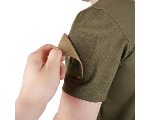 Футболка Kiborg Tactical Coolpass хаки с велкро панелями для шевронов Футболка Kiborg Tactical Coolpass хаки с велкро панелями для шевронов