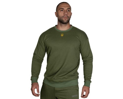 Свитшот Basic Олива (золотой трезубец) (7407), XL