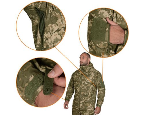Куртка CM Stalker SoftShell Піксель (7379), M Куртка CM Stalker SoftShell Піксель (7379), M