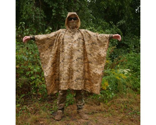 Пончо-дождевик с запаянными швами Kiborg Waterproof Pixel