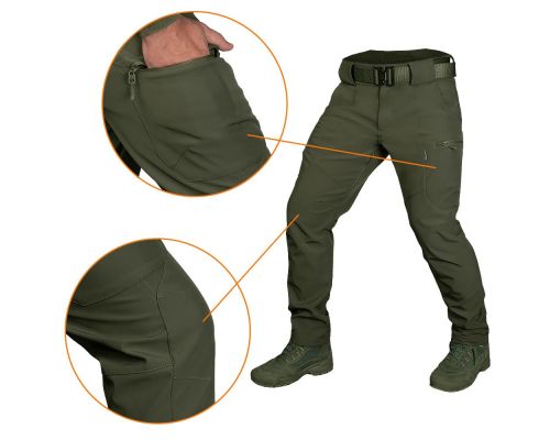 Штани SoftShell Vent Mesh Олива (7396), M Штани SoftShell Vent Mesh Олива (7396), M