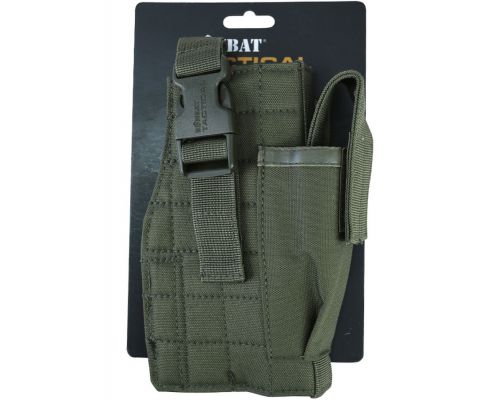 Кобура под пистолет KOMBAT UK Molle Gun Holster with Mag Pouch оливковый Кобура под пистолет KOMBAT UK Molle Gun Holster with Mag Pouch оливковый