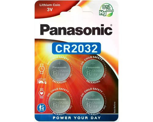 Батарейка литиевая Panasonic CR2032 Lithium (блистер 4шт) Батарейка литиевая Panasonic CR2032 Lithium (блистер 4шт)