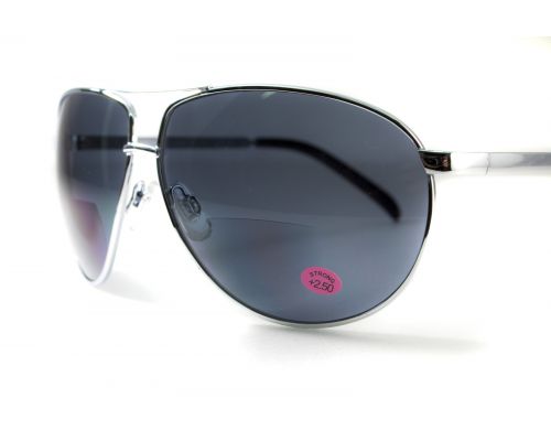 Бифокальные защитные очки Global Vision Aviator Bifocal (+2.5) (gray) серые