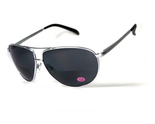 Бифокальные защитные очки Global Vision Aviator Bifocal (+2.5) (gray) серые