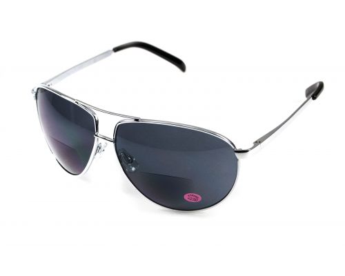 Бифокальные защитные очки Global Vision Aviator Bifocal (+2.5) (gray) серые