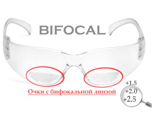 Окуляри біфокальні (захисні) Pyramex Intruder Bifocal (+1.5) (clear) прозорі