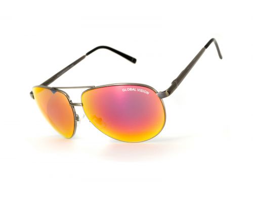 Окуляри захисні Global Vision Aviator-4 (G-Tech™ red), червоні дзеркальні лінзи Окуляри захисні Global Vision Aviator-4 (G-Tech™ red), червоні дзеркальні лінзи