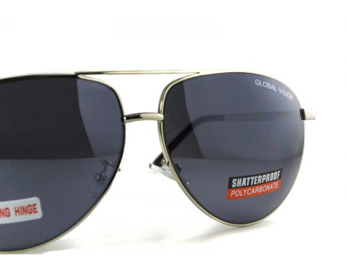 Окуляри захисні Global Vision Aviator-4 (silver mirror), чорні дзеркальні лінзи Окуляри захисні Global Vision Aviator-4 (silver mirror), чорні дзеркальні лінзи