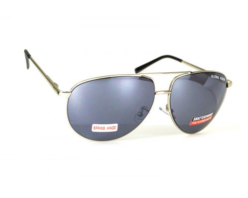 Окуляри захисні Global Vision Aviator-4 (silver mirror), чорні дзеркальні лінзи Окуляри захисні Global Vision Aviator-4 (silver mirror), чорні дзеркальні лінзи