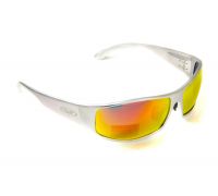 Очки защитные открытые Global Vision Bad-Ass-1 Silver (G-Tech™ red), красные зеркальные в серебристой оправе