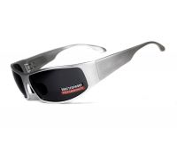 Окуляри захисні Global Vision BAD-ASS-1 Silver (gray) чорні в металевій оправі