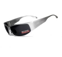 Окуляри захисні Global Vision BAD-ASS-1 Silver (gray) чорні в металевій оправі