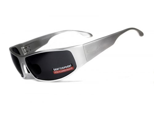 Окуляри захисні Global Vision BAD-ASS-1 Silver (gray) чорні в металевій оправі Окуляри захисні Global Vision BAD-ASS-1 Silver (gray) чорні в металевій оправі