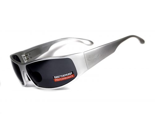 Окуляри захисні Global Vision BAD-ASS-1 Silver (gray) чорні в металевій оправі Окуляри захисні Global Vision BAD-ASS-1 Silver (gray) чорні в металевій оправі