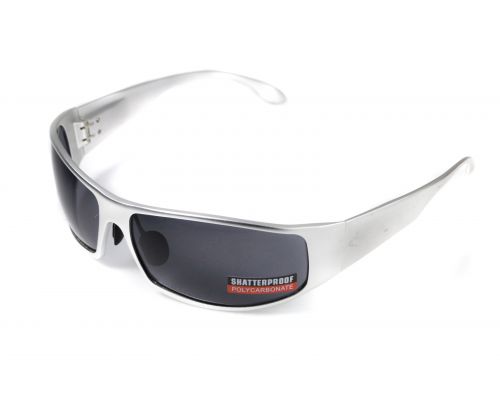 Окуляри захисні Global Vision BAD-ASS-1 Silver (gray) чорні в металевій оправі Окуляри захисні Global Vision BAD-ASS-1 Silver (gray) чорні в металевій оправі
