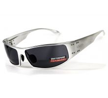 Очки защитные открытые Global Vision BAD-ASS-2 Silver (gray), чёрные в серебристой металлической оправе