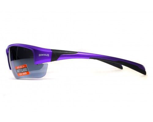 Окуляри захисні Global Vision Hercules-7 Purple (silver mirror) дзеркальні чорні у фіолетовій оправі Окуляри захисні Global Vision Hercules-7 Purple (silver mirror) дзеркальні чорні у фіолетовій оправі