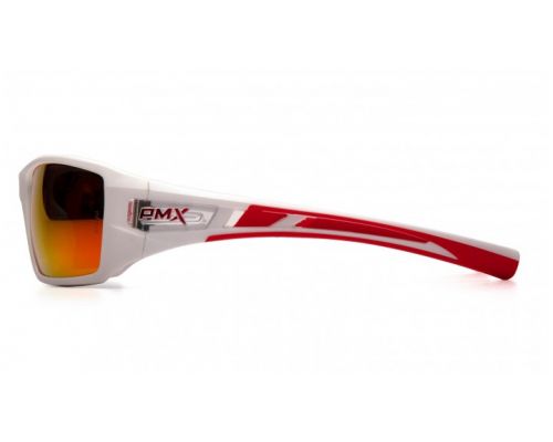 Окуляри захисні Pyramex Velar White (sky red mirror) дзеркальні червоні в білій оправі Окуляри захисні Pyramex Velar White (sky red mirror) дзеркальні червоні в білій оправі