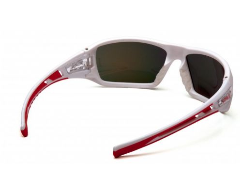 Окуляри захисні Pyramex Velar White (sky red mirror) дзеркальні червоні в білій оправі Окуляри захисні Pyramex Velar White (sky red mirror) дзеркальні червоні в білій оправі