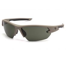 Очки защитные открытые Venture Gear Tactical Semtex 2.0 Tan (forest gray) Anti-Fog, чёрно-зелёные в песочной оправе
