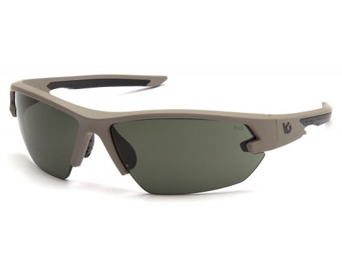 Окуляри захисні Venture Gear Tactical Semtex 2.0 Tan (forest gray) Anti-Fog, чорно-зелені в пісочній оправі Окуляри захисні Venture Gear Tactical Semtex 2.0 Tan (forest gray) Anti-Fog, чорно-зелені в пісочній оправі