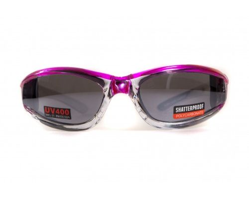 Очки защитные с уплотнителем Global Vision FlashPoint Pink-Silver (silver mirror) зеркальные серые Очки защитные с уплотнителем Global Vision FlashPoint Pink-Silver (silver mirror) зеркальные серые