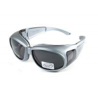 Окуляри захисні з ущільнювачем Global Vision Outfitter Metallic (gray) Anti-Fog, чорні в сірій оправі
