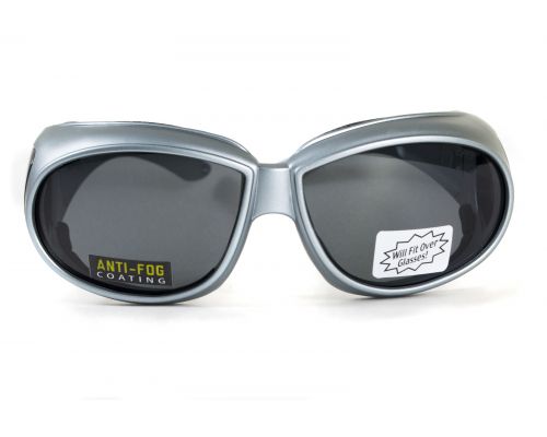 Окуляри захисні з ущільнювачем Global Vision Outfitter Metallic (gray) Anti-Fog, чорні в сірій оправі Окуляри захисні з ущільнювачем Global Vision Outfitter Metallic (gray) Anti-Fog, чорні в сірій оправі