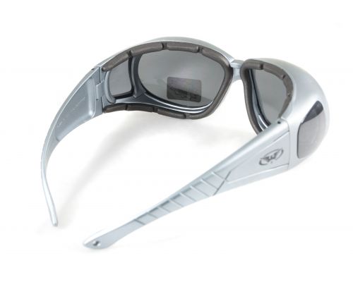 Окуляри захисні з ущільнювачем Global Vision Outfitter Metallic (gray) Anti-Fog, чорні в сірій оправі Окуляри захисні з ущільнювачем Global Vision Outfitter Metallic (gray) Anti-Fog, чорні в сірій оправі