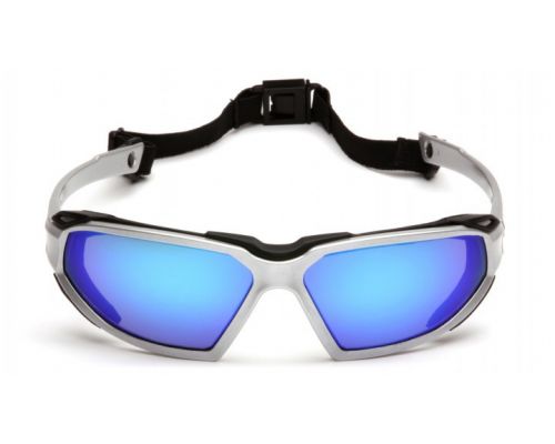 Окуляри захисні з ущільнювачем Pyramex Highlander Silver (ice blue mirror) Anti-Fog, дзеркальні сині в сріблястій оправі Окуляри захисні з ущільнювачем Pyramex Highlander Silver (ice blue mirror) Anti-Fog, дзеркальні сині в сріблястій оправі