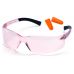 Захисні окуляри Pyramex Mini-Ztek (light pink) combo, рожеві (беруші входять в комплект)